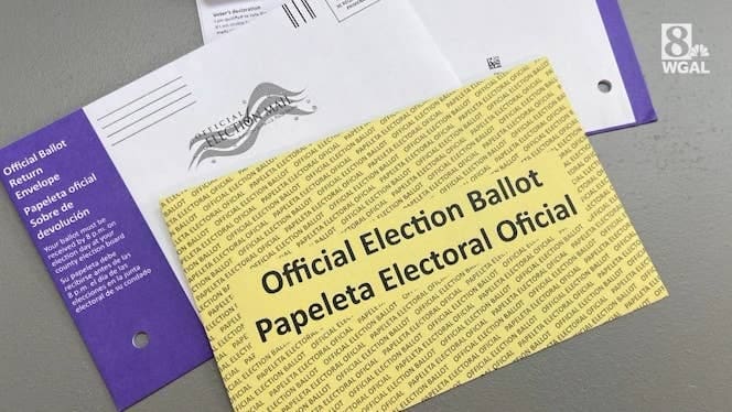 Trump coup the security envelope and outer envelope of absentee ballots in pennsylvania.