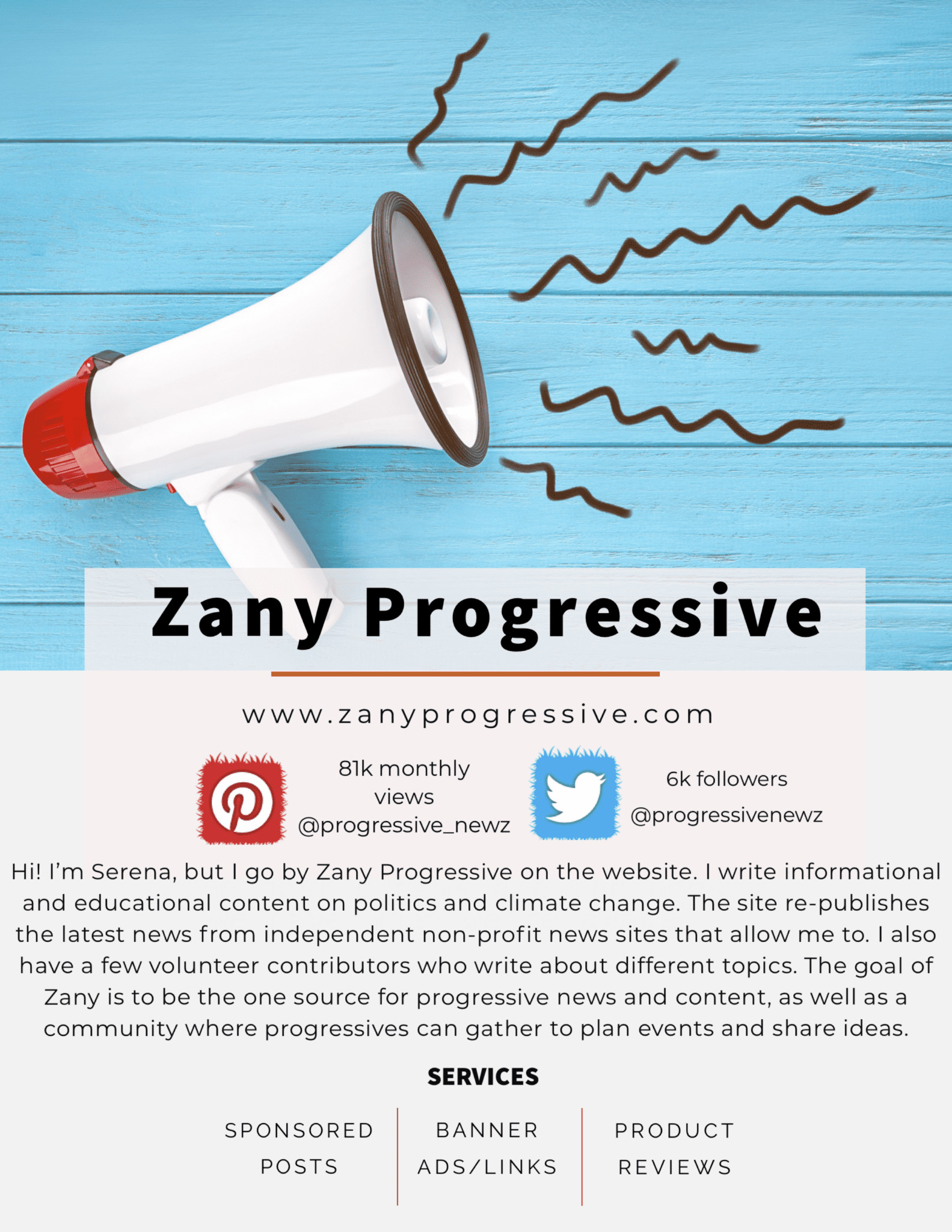 Media kit for zany progressive