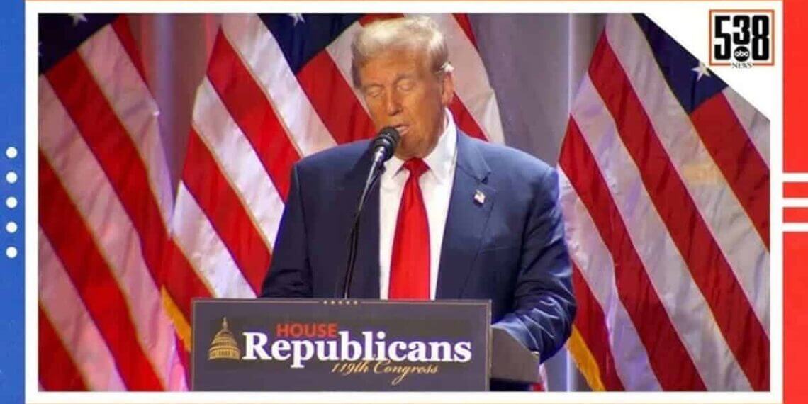 President-elect donald trump speaking at a podium