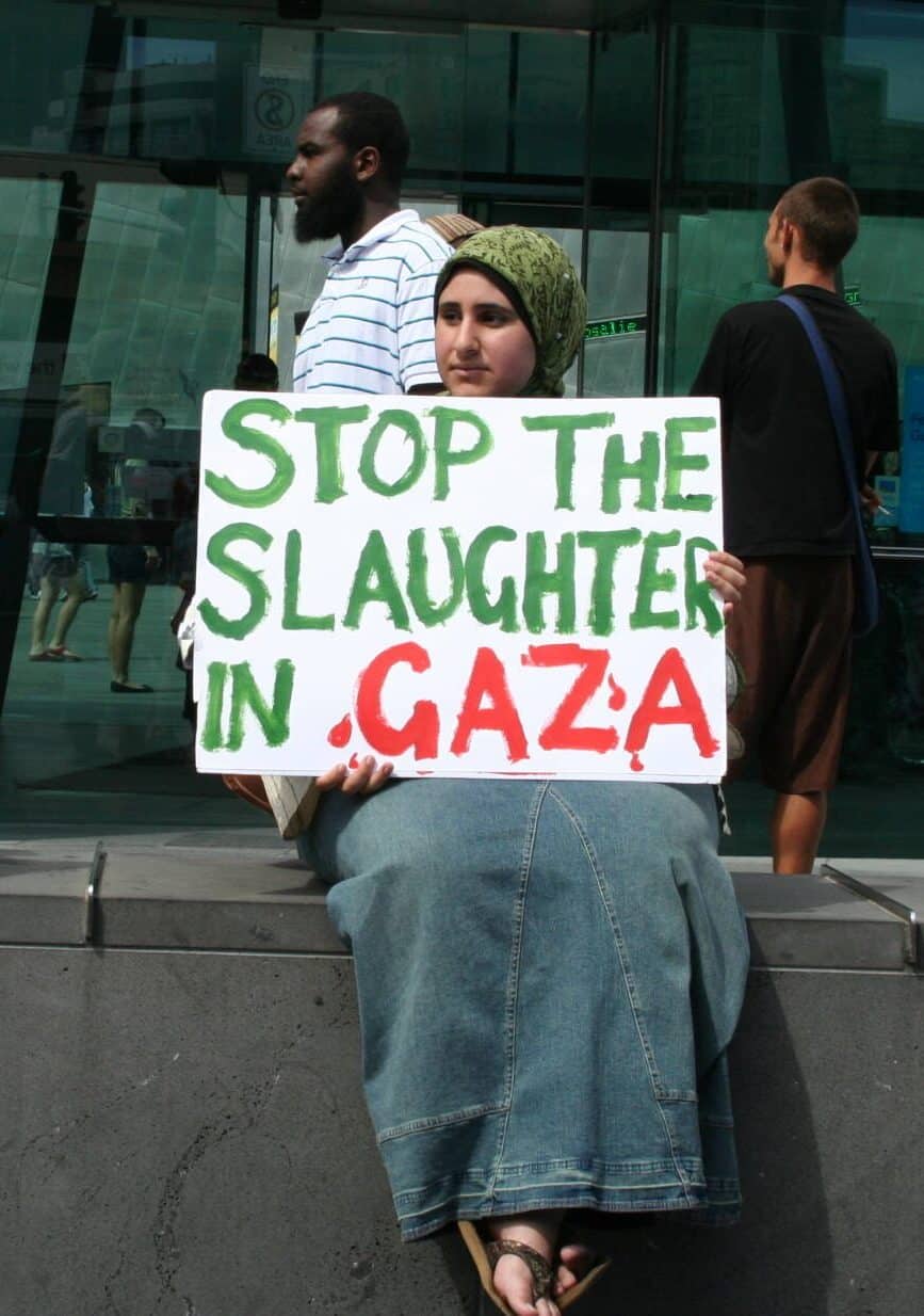 Gaza, stop the slaughter protesters