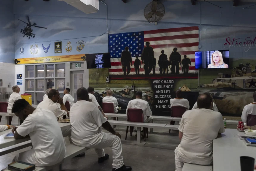 2024 in photos men incarcerated at the bartlett innovation unit sit in a dormitory-style room on nov. 21, 2024.