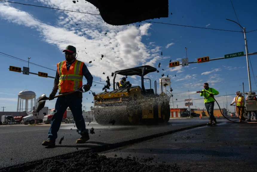 Texas highway road work