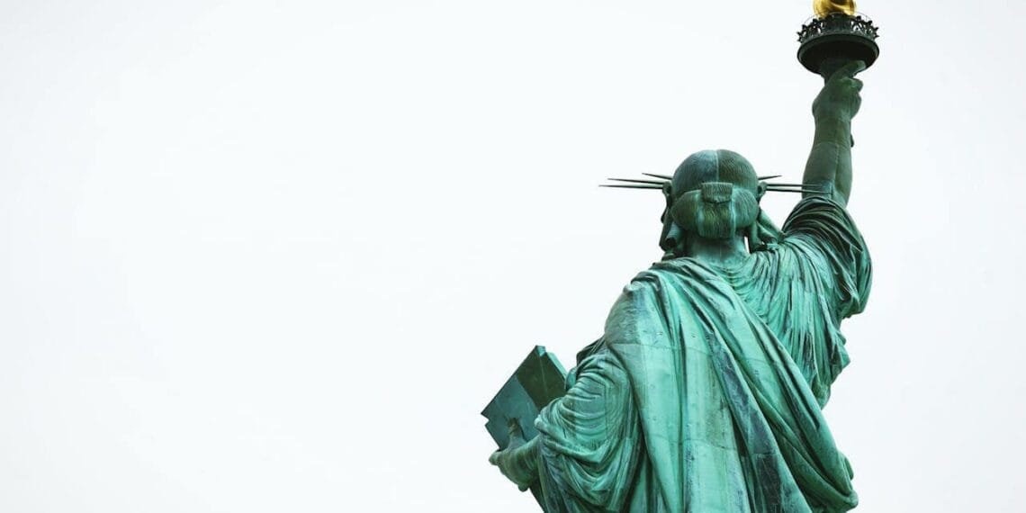 Back of the statue of liberty