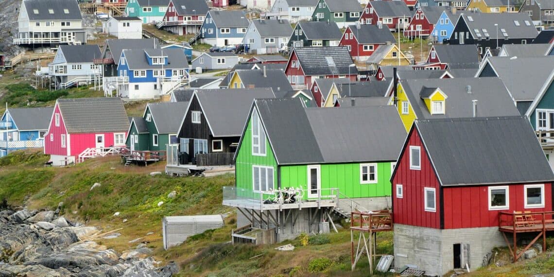 Colorful houses in nuuk greenland