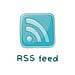 Rss feed icon, blue square with an off white rss symbol