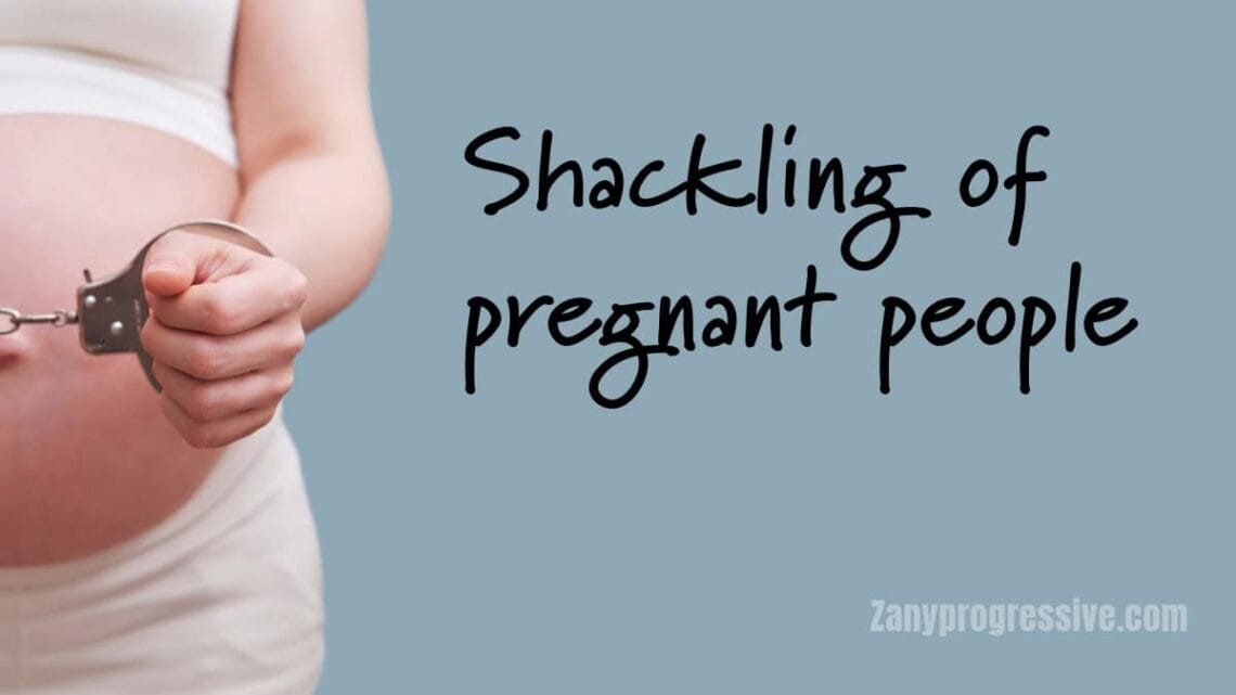 Pregnant woman in handcuffs