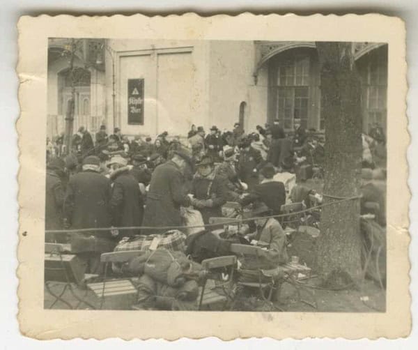 Jewish germans assemble for deportation in breslau, germany, in november 1941. Courtesy of regional association of jewish communities in saxony, germany