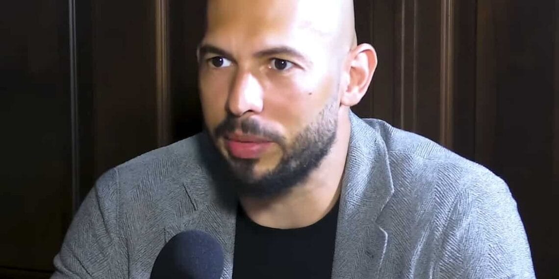 Podcaster and misogynist andrew tate in an interview on another podcast