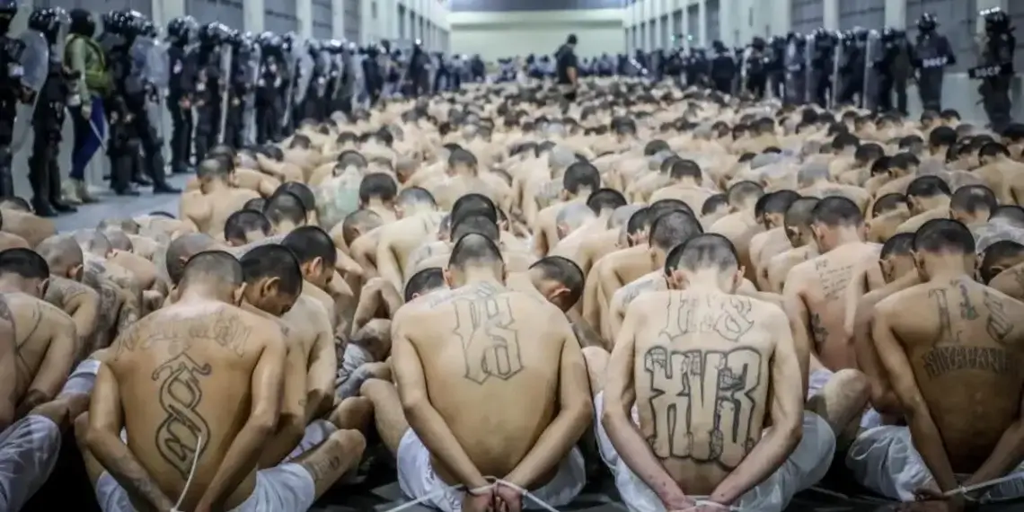 Prisoners in el salvador mega prison