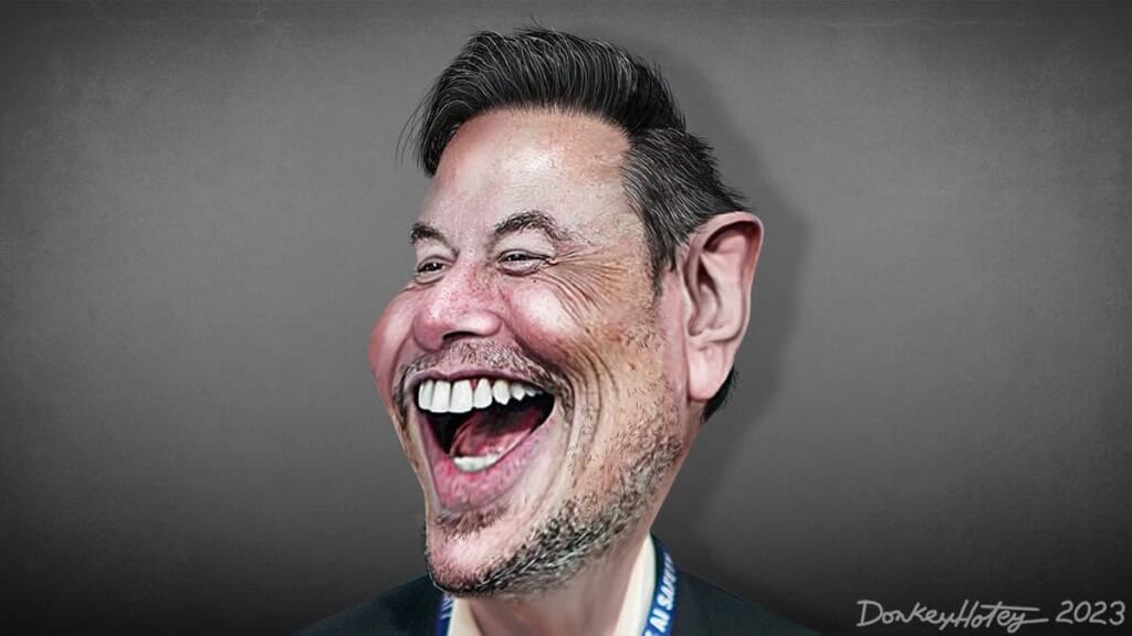Cpac caricature of elon musk
