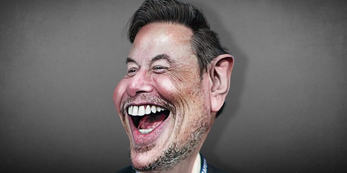 Caricature of elon musk