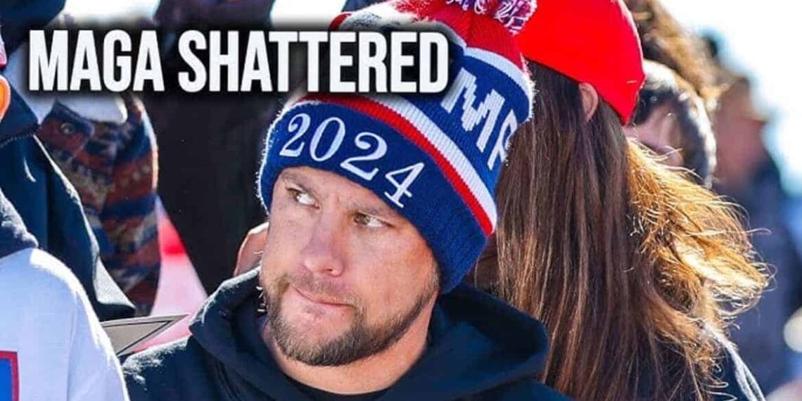 Trump supporter wearing a trump 2024 beanie