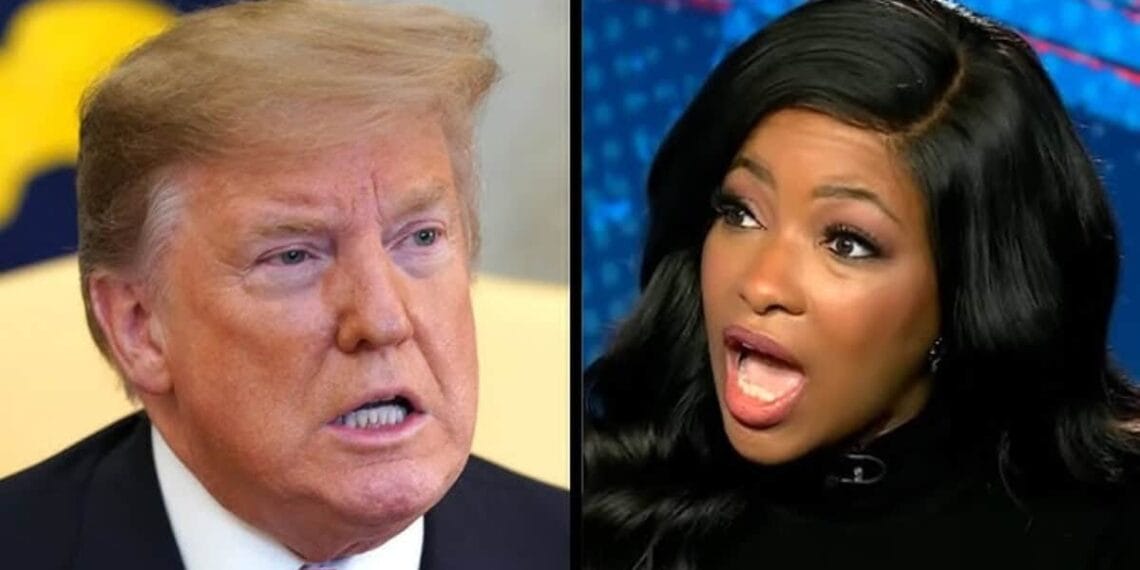 Split screen of donald trump and jasmine crockett