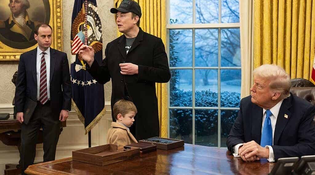 President trump and elon musk speak to press