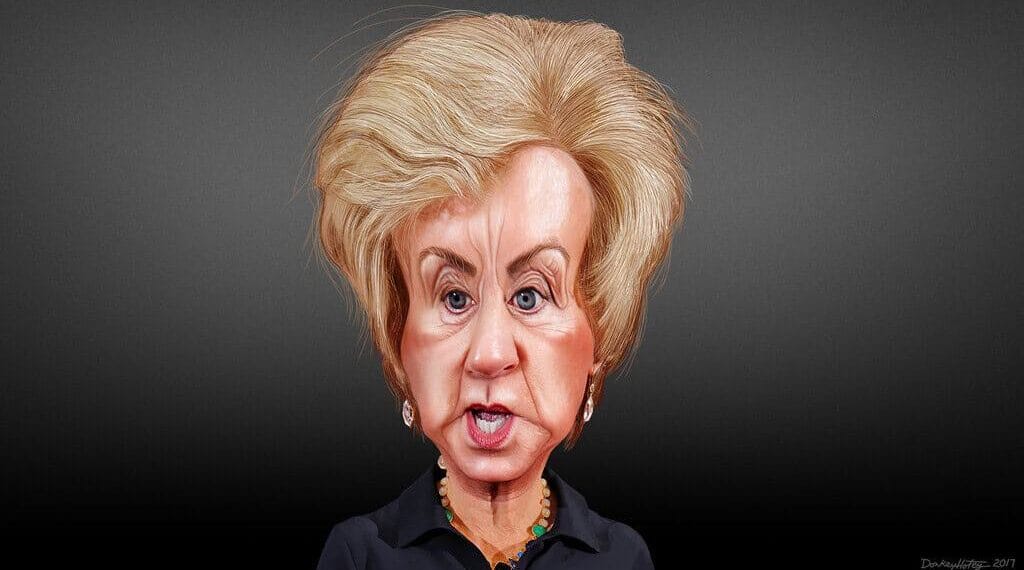 Caricature of secretary of the department of education, linda mcmahon