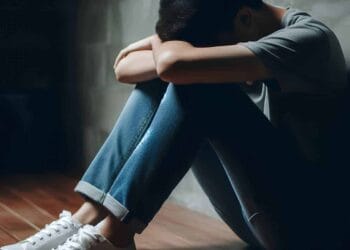 Depressed teen boy
