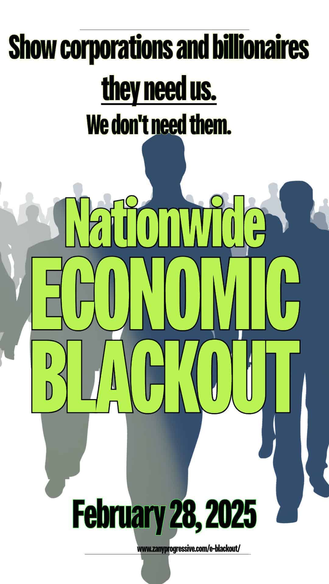 Nationwide economic blackout event flyer