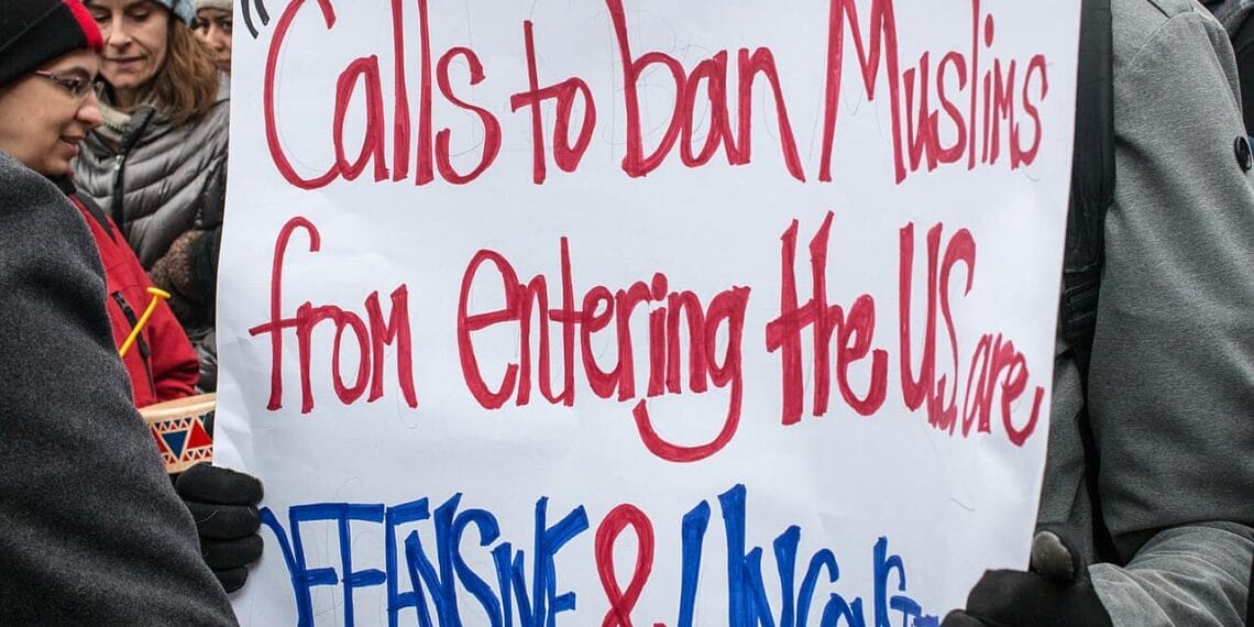 Protest of trump’s muslim ban in 2017.