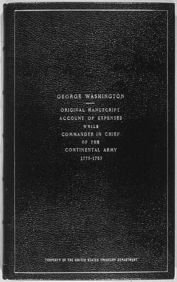 From the national archives a bound copy of george washington’s account of expenses while commander in chief of the continental army