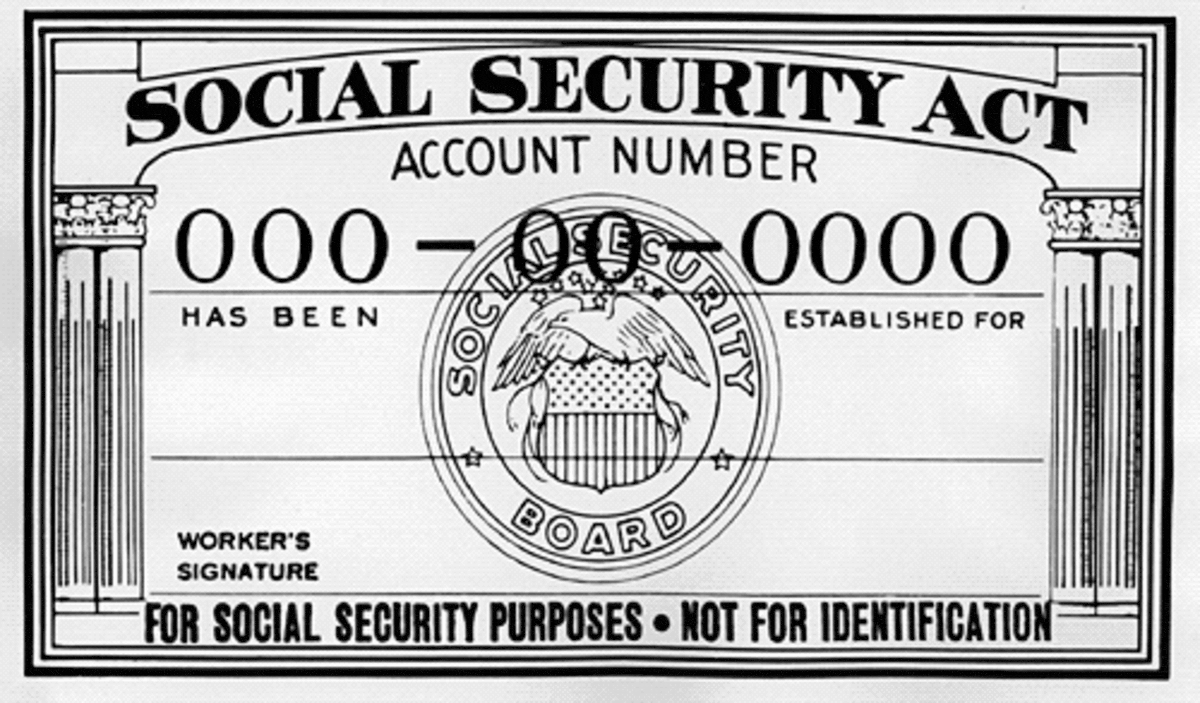 Black and white us social security card