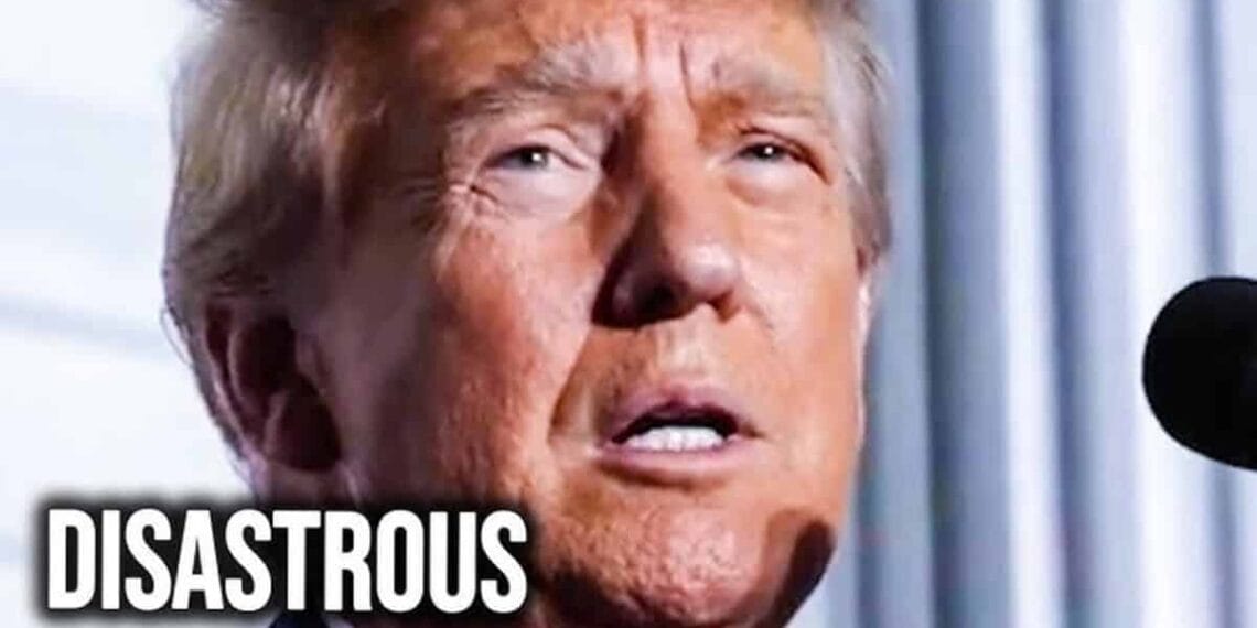 Donald trump’s face close up with text disastrous