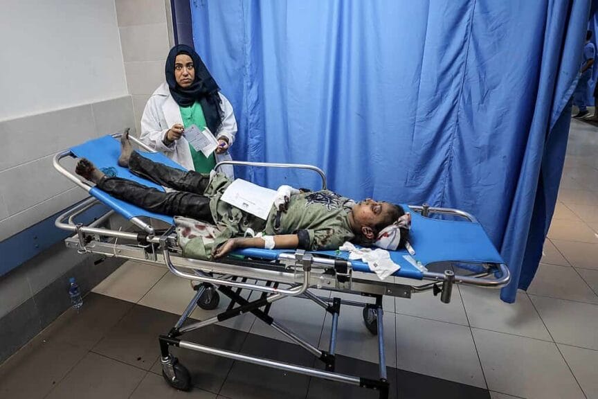 Palestinian children killed wounded child in gaza hospital