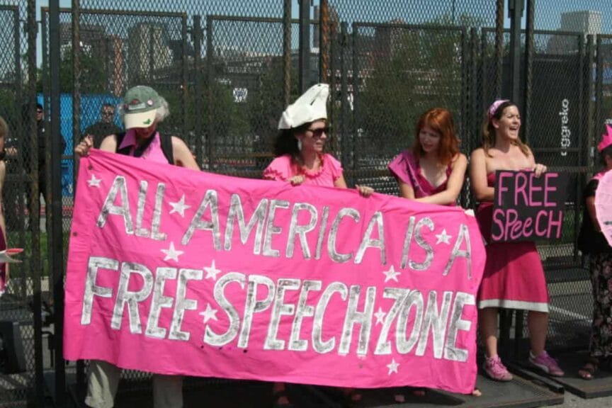 Free speech protest