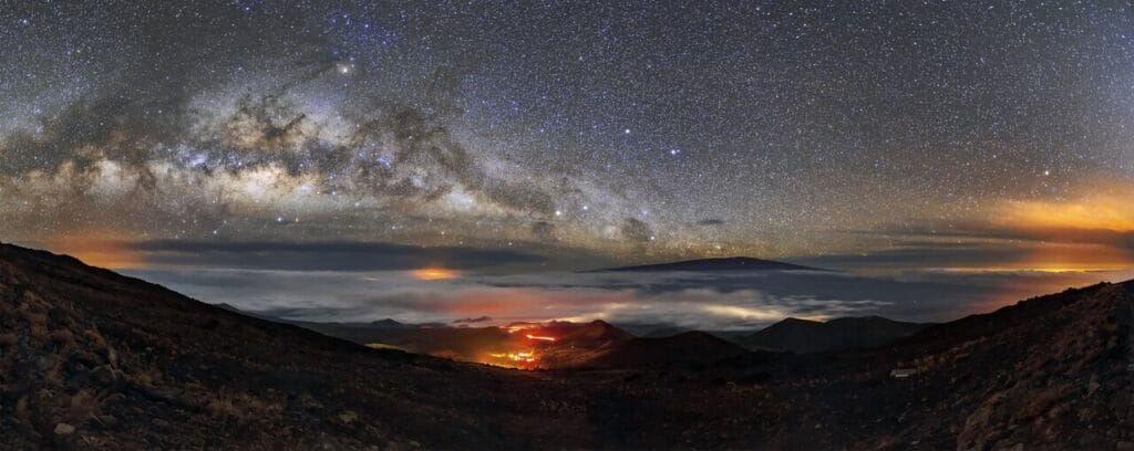 Attack on science. The starry band of the milky way hangs overhead in this panorama taken from maunakea, the home of gemini north, one half of the international gemini observatory, supported in part by the u. S. National science foundation and operated by nsf noirlab.