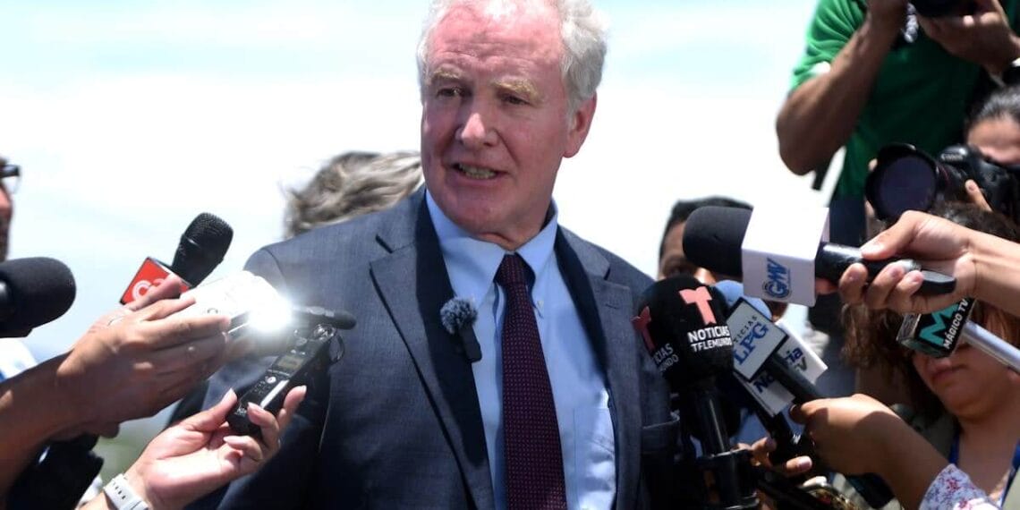 Senator van hollen speaking to reporters