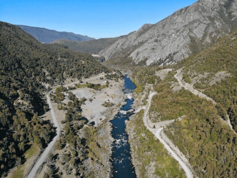 Aerial view of a river in nature.