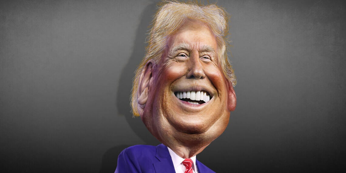 Caricature of donald trump smiling