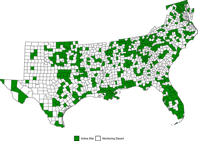 Graph showing counties without air monitoring