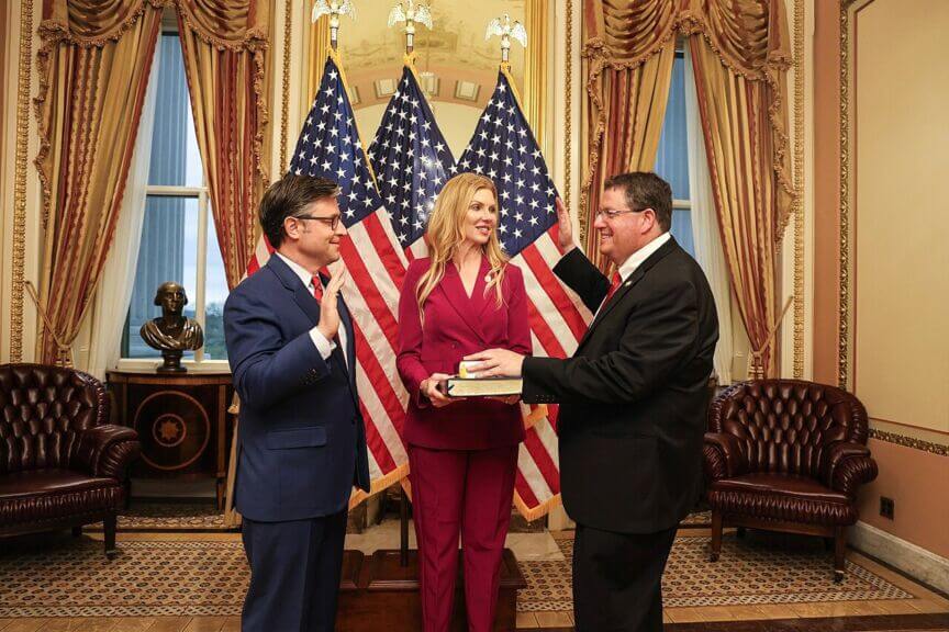 Rep. Randy fine sworn in by mike johnson manifesto