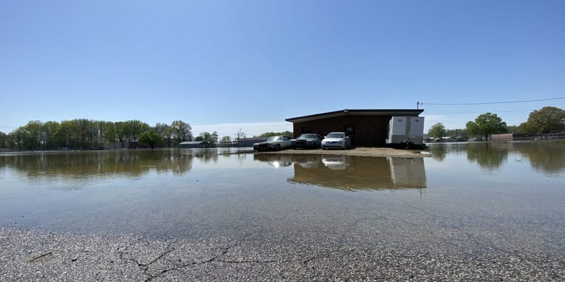 Flooding at a business in tennessee after severe storms
