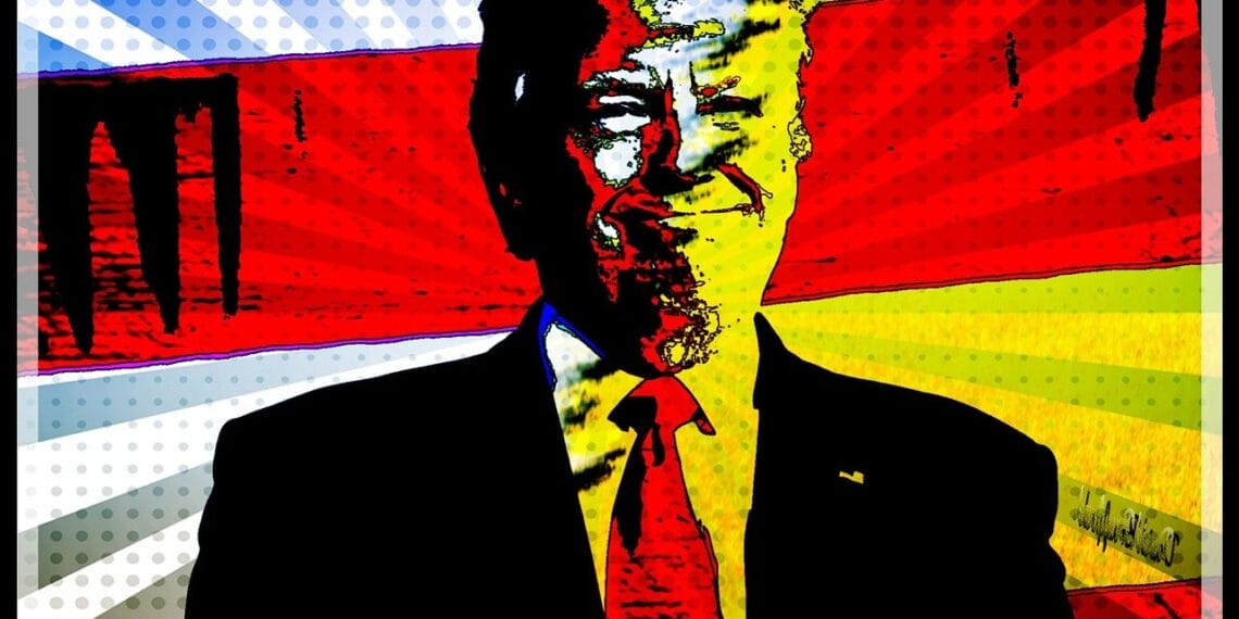 Pop art style image of fascist donald trump