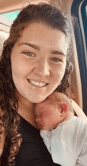 Rural patients like katie larson, shown here with her baby.